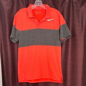 Nike Men's Orange and Gray Golf Polo Shirt